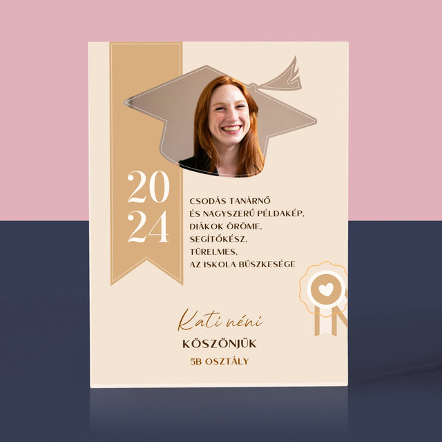 Fotó És Felirat: Oklevél Tanár Részére - Akrilüveg