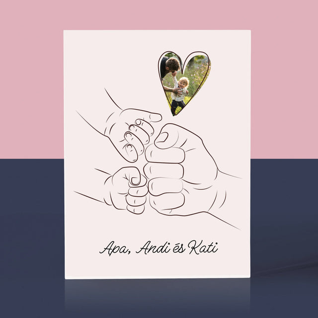 Fotó És Felirat: Apa Gyerek Kezecske - Akrilüveg