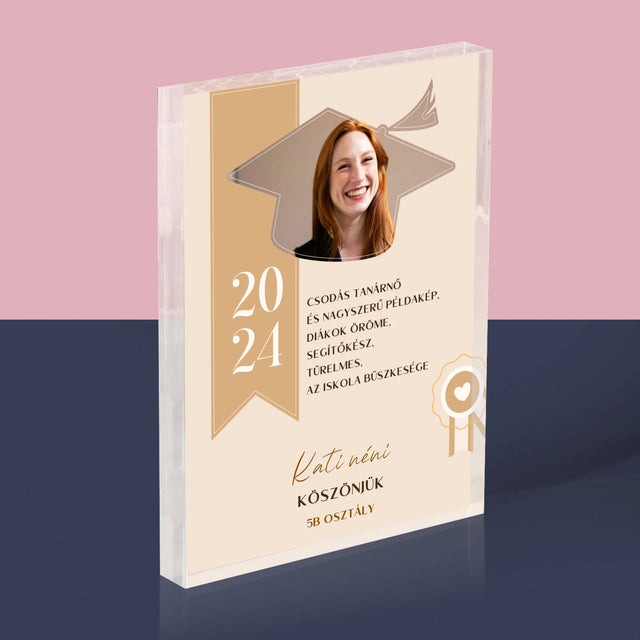 Fotó És Felirat: Oklevél Tanár Részére - Akrilüveg