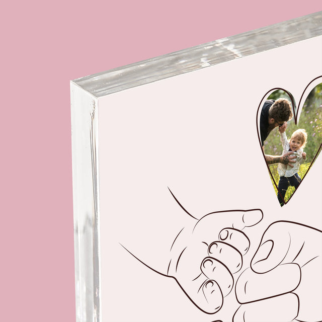 Fotó És Felirat: Apa Gyerek Kezecske - Akrilüveg