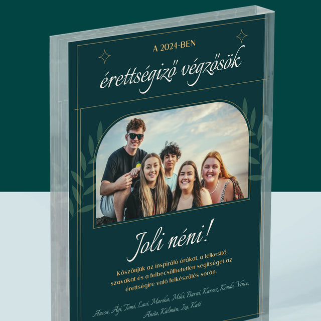 Monogram: Köszönet A Tanítónak - Akrilüveg