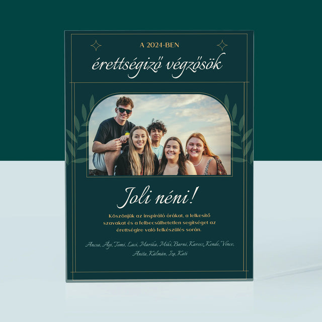 Monogram: Köszönet A Tanítónak - Akrilüveg