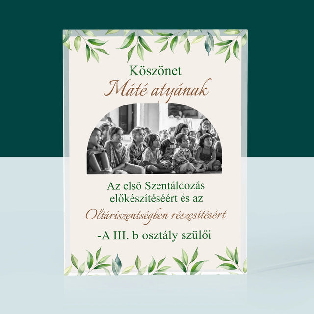 Fotó És Felirat: Köszönet Papnak Elsőáldozás - Akrilüveg