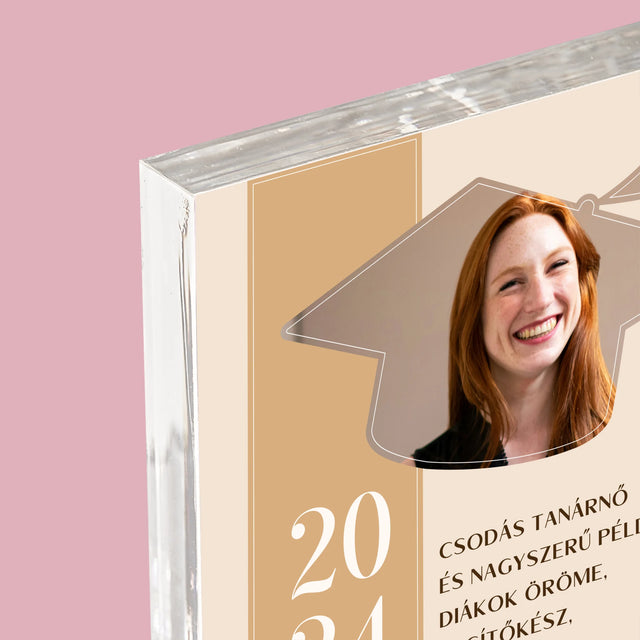 Fotó És Felirat: Oklevél Tanár Részére - Akrilüveg