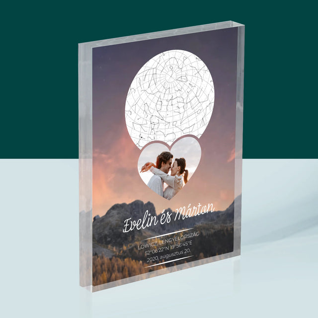 Csillagtérkép: Szerelmes Pár A Hegyekben - Akrilüveg