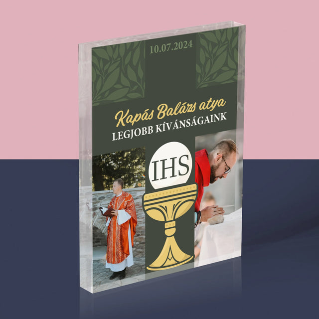 Fotókollázs: Legjobbakat Kívánjuk Kereszt - Akrilüveg