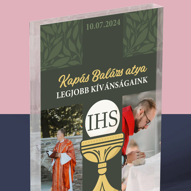 Fotókollázs: Legjobbakat Kívánjuk Kereszt - Akrilüveg
