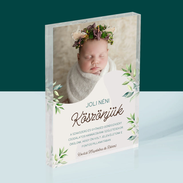 Fotó És Felirat: Köszönet A Szülésznőnek - Akrilüveg