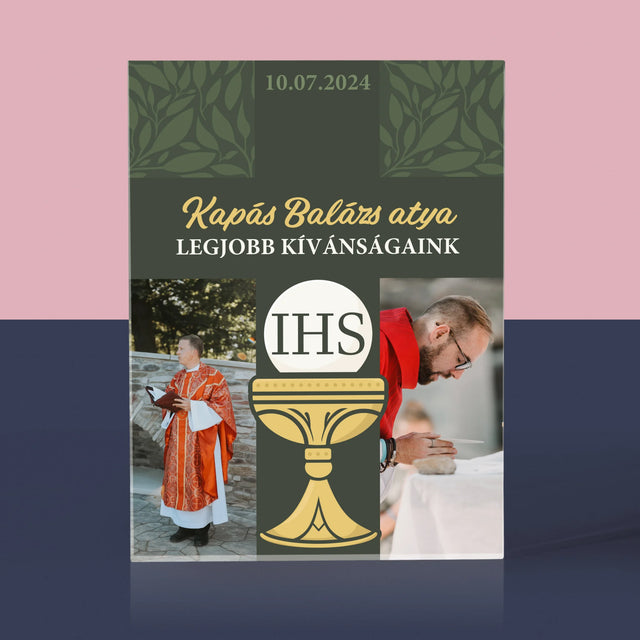 Fotókollázs: Legjobbakat Kívánjuk Kereszt - Akrilüveg