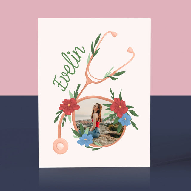 Fotó És Felirat: Sztetoszkóp Virágok - Akrilüveg