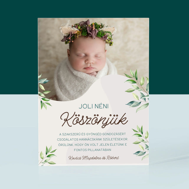 Fotó És Felirat: Köszönet A Szülésznőnek - Akrilüveg