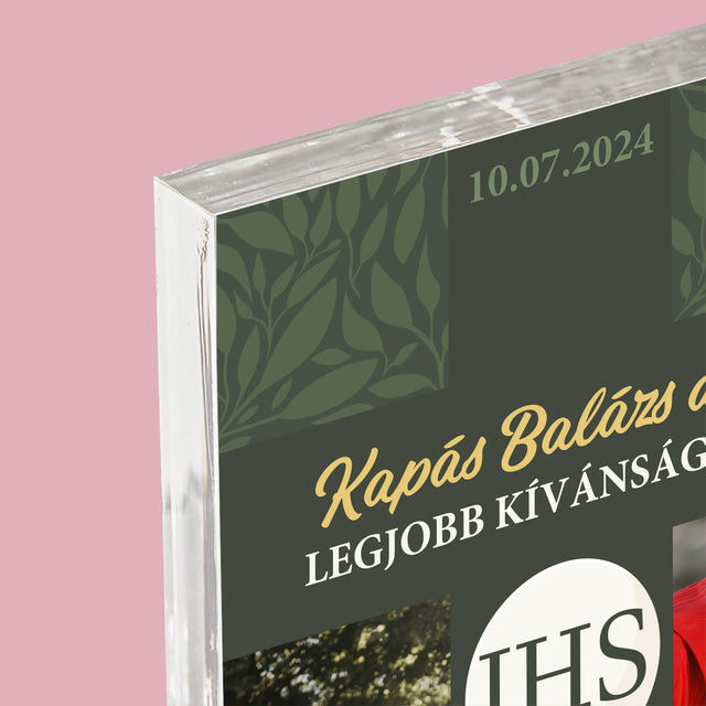 Fotókollázs: Legjobbakat Kívánjuk Kereszt - Akrilüveg