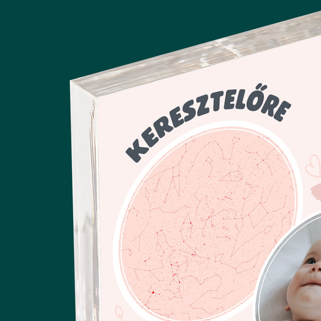 Csillagtérkép: Keresztelőre - Akrilüveg