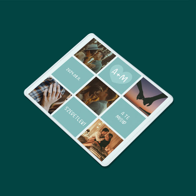 Fotókollázs: Szeretlek, Iniciálék - Egéralátét