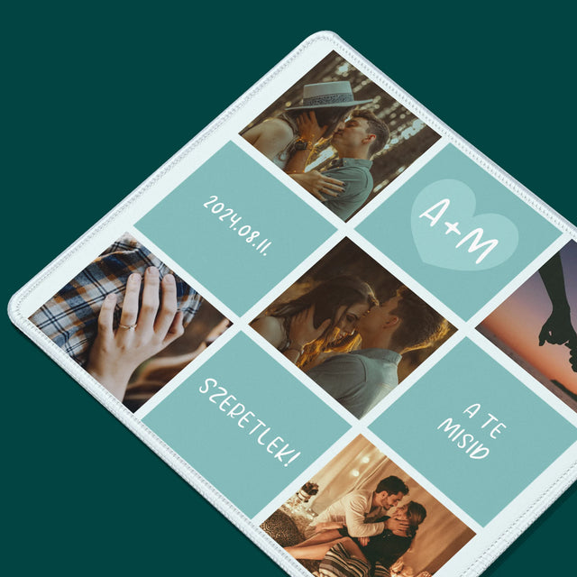 Fotókollázs: Szeretlek, Iniciálék - Egéralátét