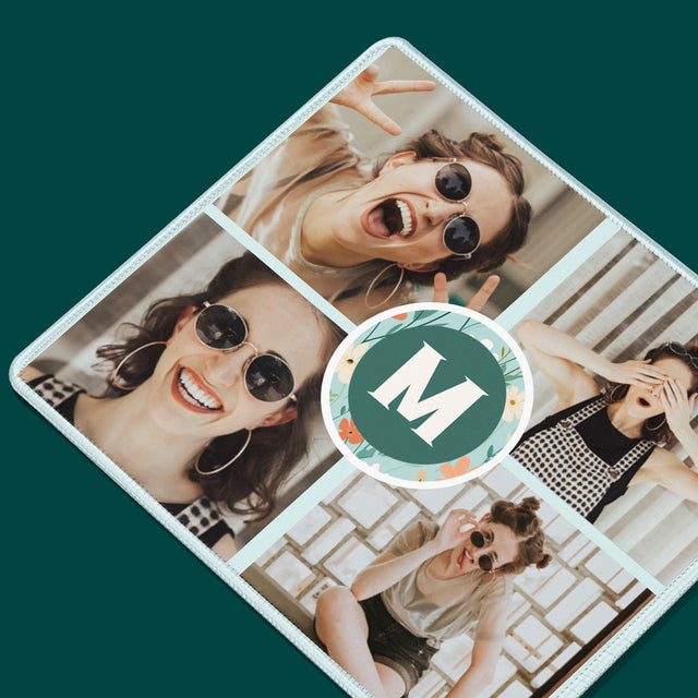 Fotókollázs: Virágos Monogram - Egéralátét