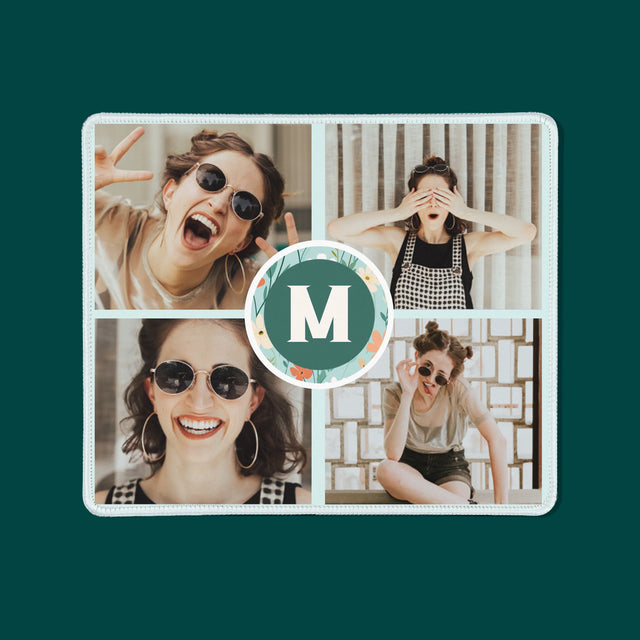 Fotókollázs: Virágos Monogram - Egéralátét