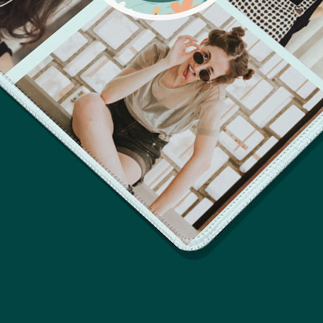 Fotókollázs: Virágos Monogram - Egéralátét