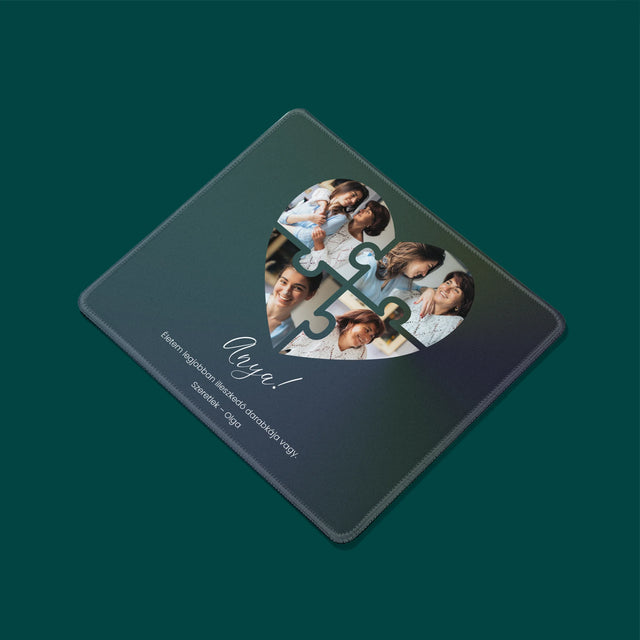 Fotókollázs: Szív Alakú Kirakó Anyának - Egéralátét