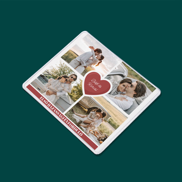 Fotókollázs: Első Évforduló Szív - Egéralátét