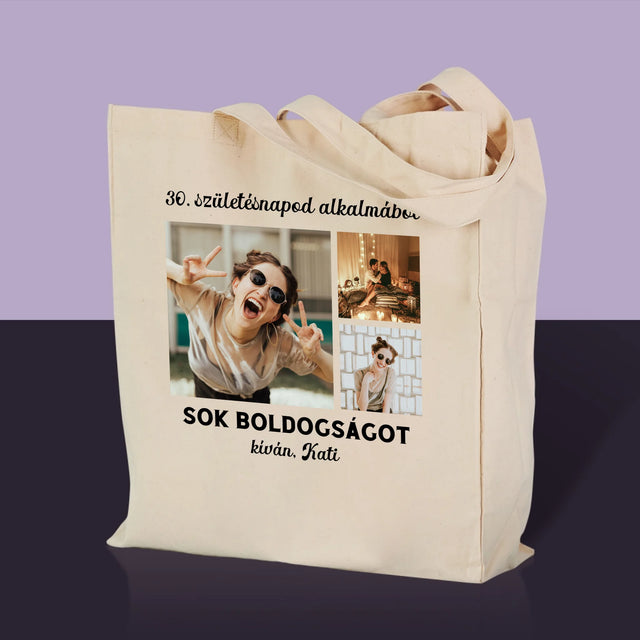 Fotókollázs: Születésnapi Kollázs - Vászontáska