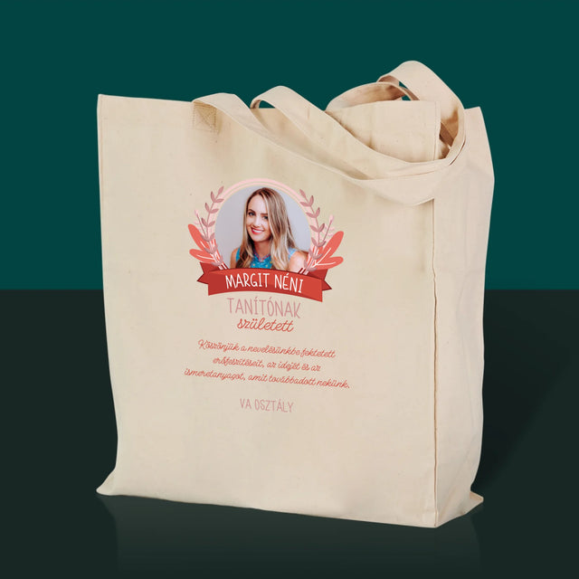 Fotó És Felirat: Tanítónak Született - Vászontáska