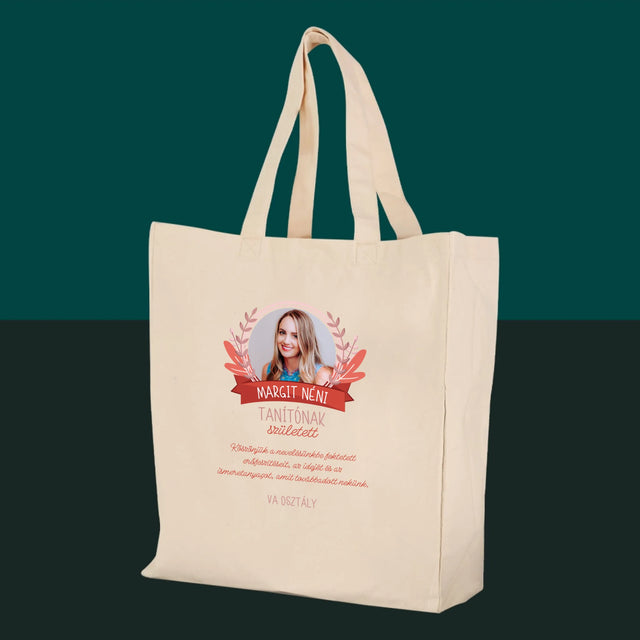 Fotó És Felirat: Tanítónak Született - Vászontáska