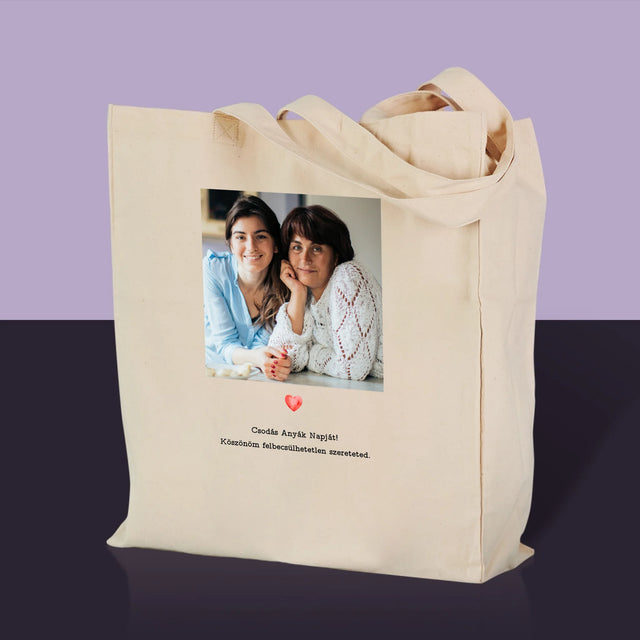 Fotó És Felirat: Üdvözlőlap Anyának - Vászontáska