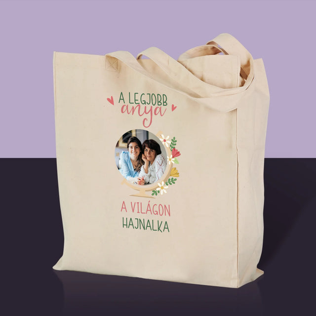 Fotó És Felirat: A Legjobb Anya Világ - Vászontáska