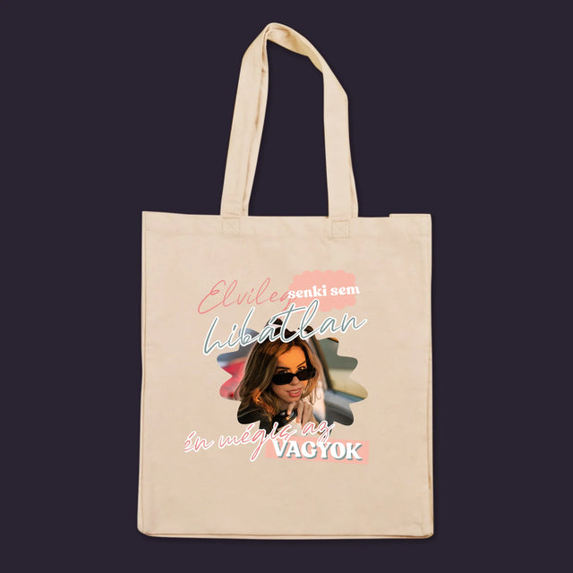 Fotó És Felirat: Senki Sem Hibátlan - Vászontáska