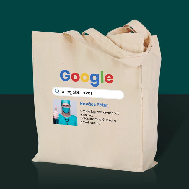 Fotó És Felirat: Google-Találat A Legjobb Orvosra - Vászontáska