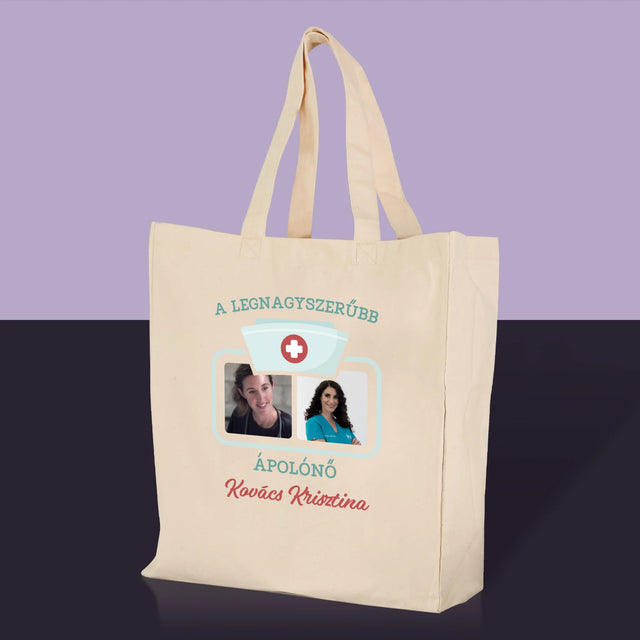 Fotókollázs: A Legnagyszerűbb Ápolónő - Vászontáska