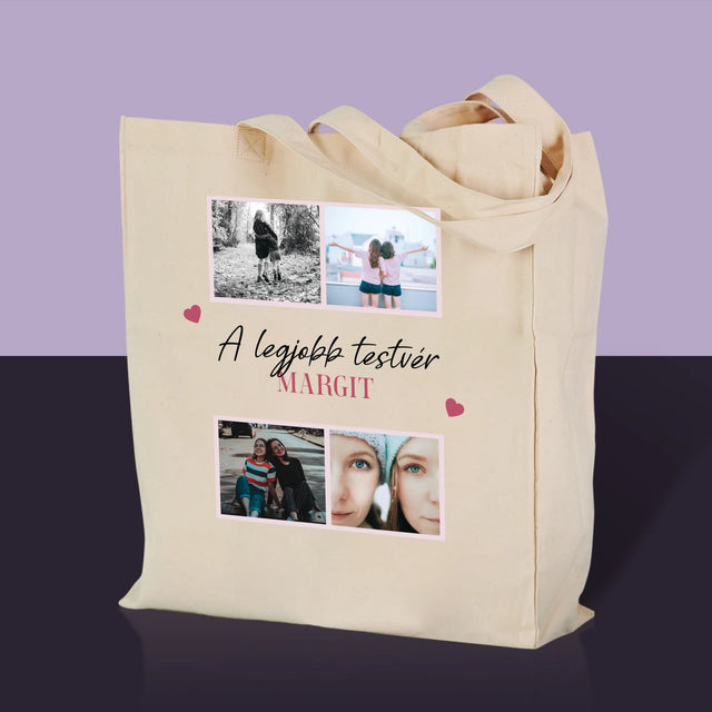 Fotókollázs: A Legjobb Lánytestvér - Vászontáska