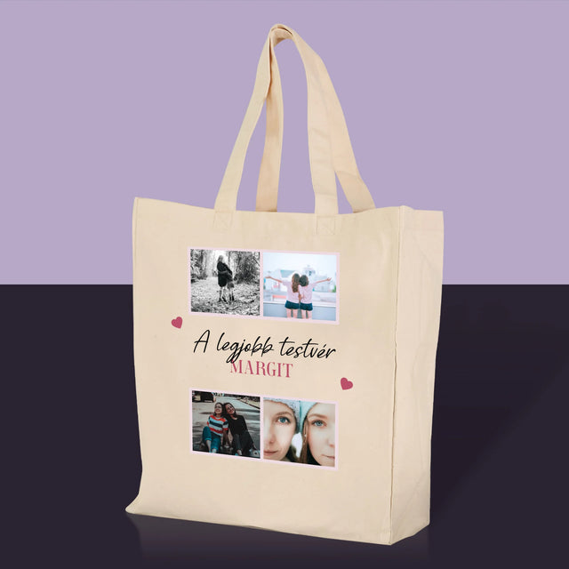 Fotókollázs: A Legjobb Lánytestvér - Vászontáska