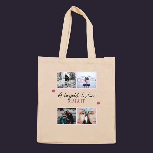 Fotókollázs: A Legjobb Lánytestvér - Vászontáska