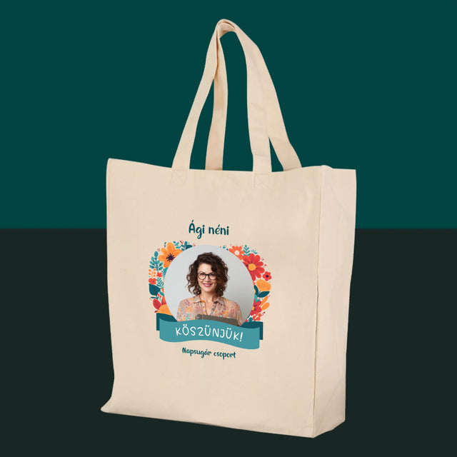 Fotó És Felirat: Köszönet Az Óvónőnek - Vászontáska