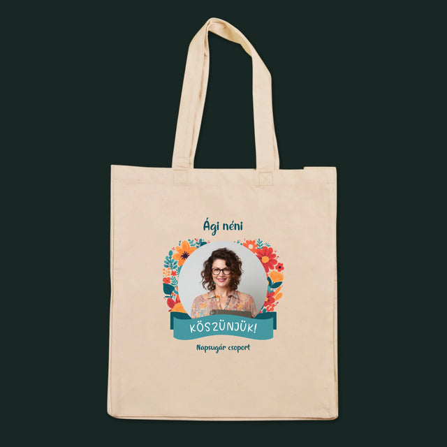 Fotó És Felirat: Köszönet Az Óvónőnek - Vászontáska