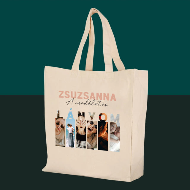 Fotókollázs: A Csodálatos Lányom - Vászontáska