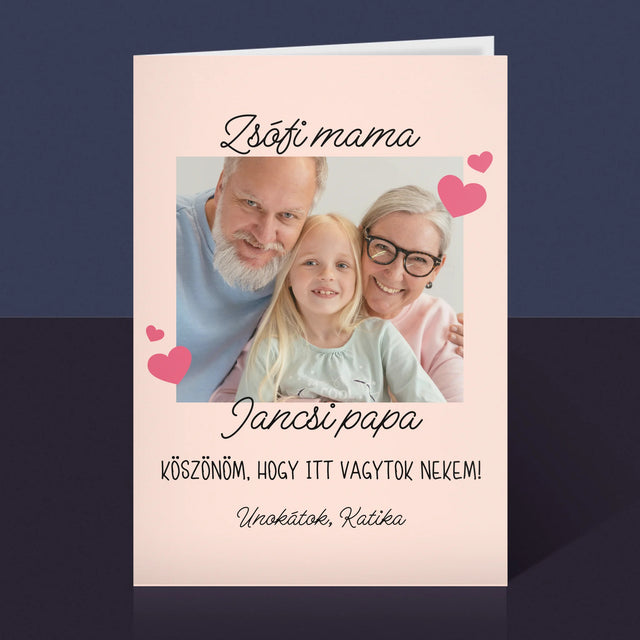 Fotó És Felirat: Köszönet A Nagyszülőknek - Üdvözlőlap