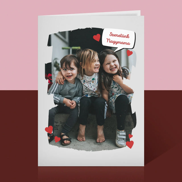 Fotó És Felirat: Szeretett Nagymamának - Üdvözlőlap