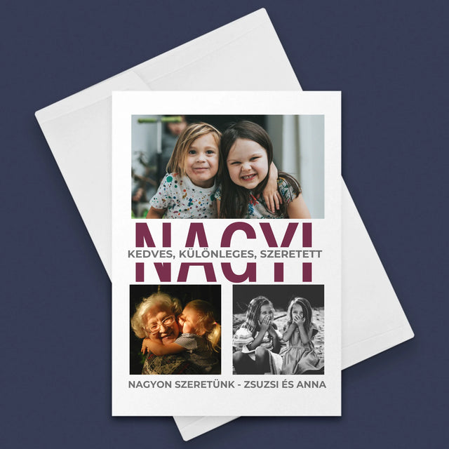 Fotókollázs: Nagymama Jellemzői - Üdvözlőlap