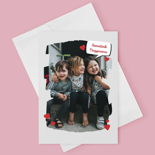 Fotó És Felirat: Szeretett Nagymamának - Üdvözlőlap