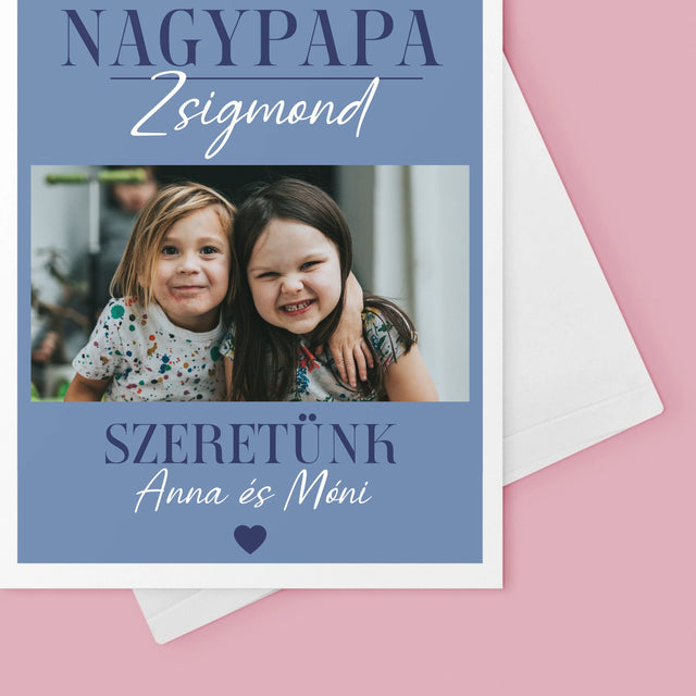 Fotókollázs: Szeretett Nagypapa - Üdvözlőlap