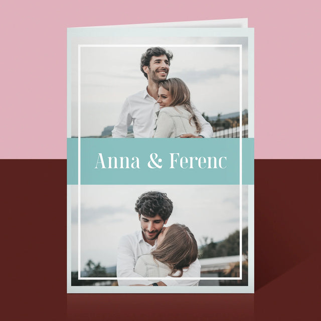 Fotókollázs: Pár, Nevek - Üdvözlőlap