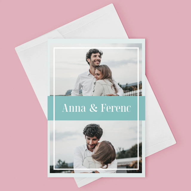 Fotókollázs: Pár, Nevek - Üdvözlőlap