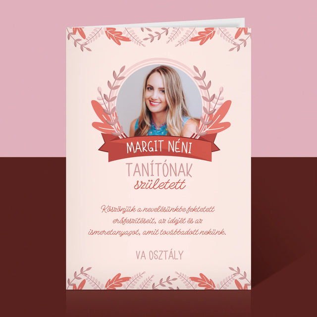 Fotó És Felirat: Tanítónak Született - Üdvözlőlap