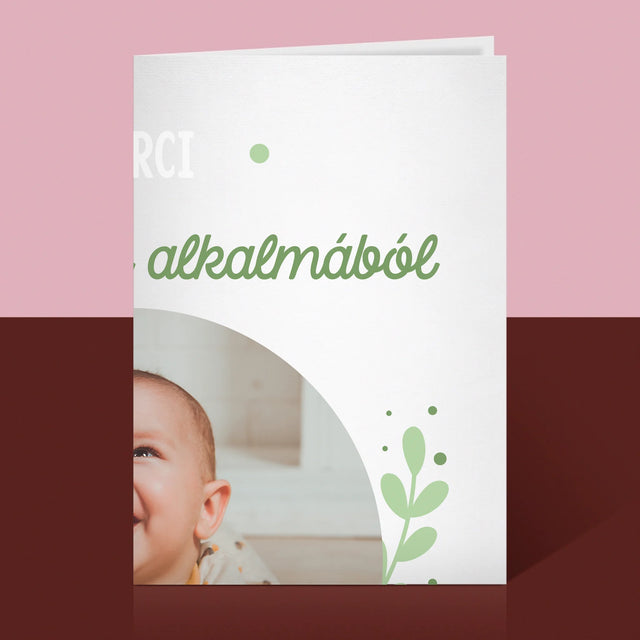 Fotó És Felirat: Keresztelő Alkalmából - Üdvözlőlap