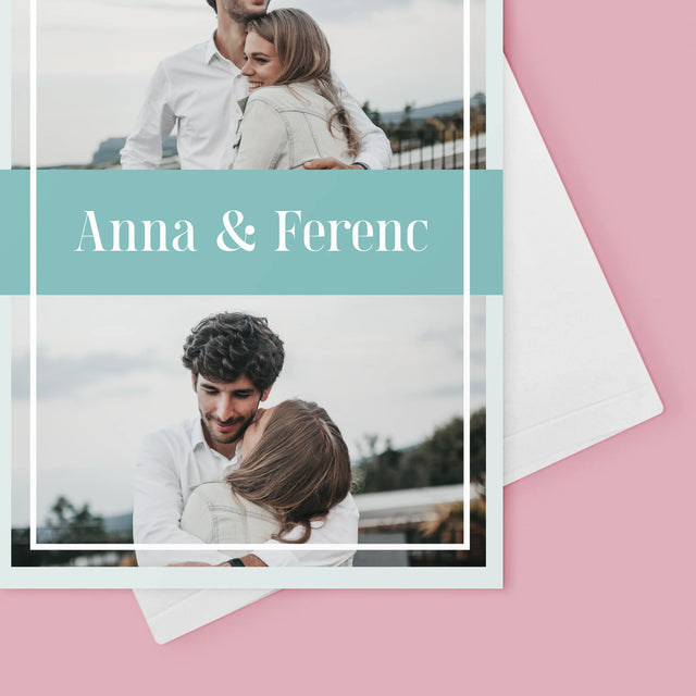 Fotókollázs: Pár, Nevek - Üdvözlőlap