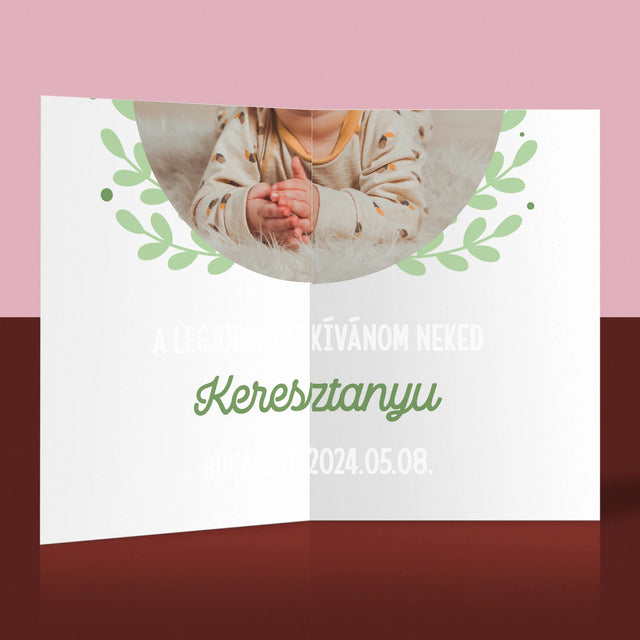 Fotó És Felirat: Keresztelő Alkalmából - Üdvözlőlap