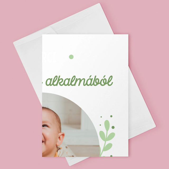 Fotó És Felirat: Keresztelő Alkalmából - Üdvözlőlap